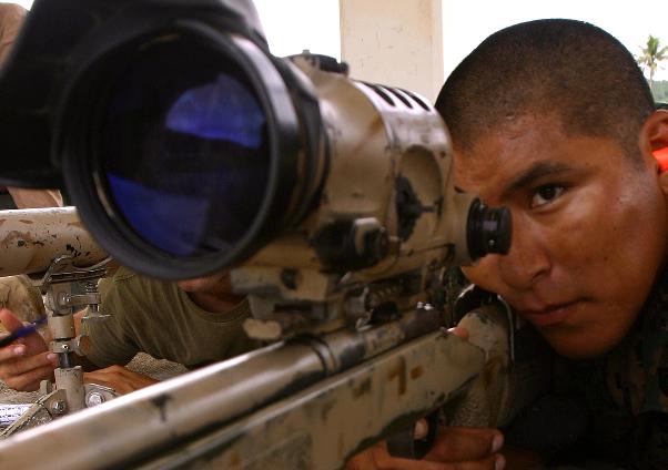 Sgt Gerald Hooee Jr of the US Marines on the range